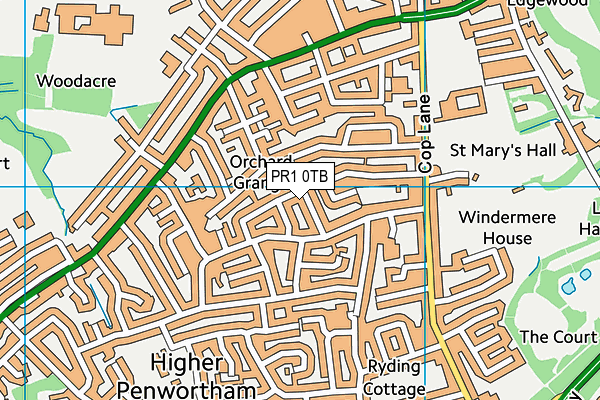 PR1 0TB map - OS VectorMap District (Ordnance Survey)