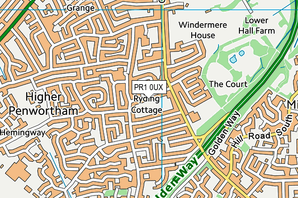 PR1 0UX map - OS VectorMap District (Ordnance Survey)