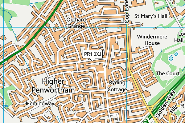 PR1 0XJ map - OS VectorMap District (Ordnance Survey)
