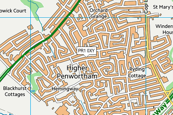 PR1 0XY map - OS VectorMap District (Ordnance Survey)
