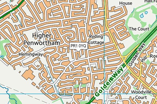 PR1 0YQ map - OS VectorMap District (Ordnance Survey)