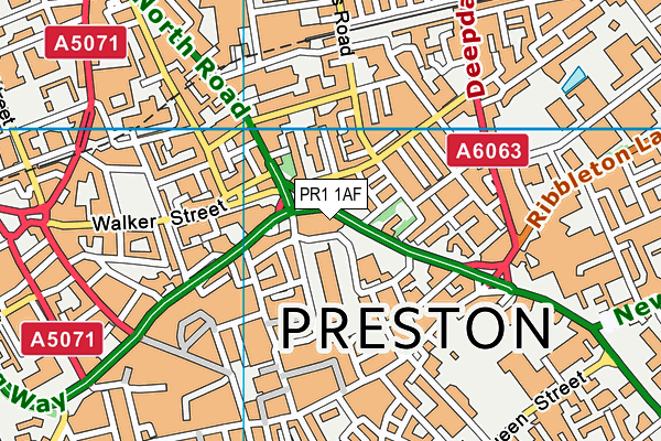 PR1 1AF map - OS VectorMap District (Ordnance Survey)