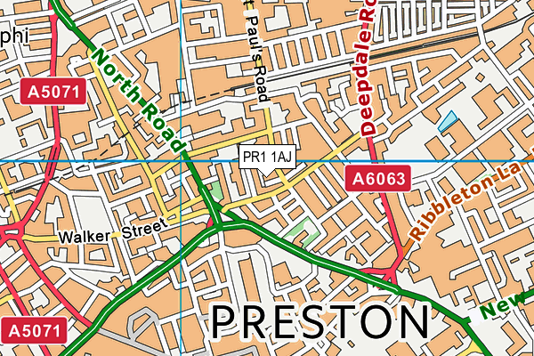 PR1 1AJ map - OS VectorMap District (Ordnance Survey)