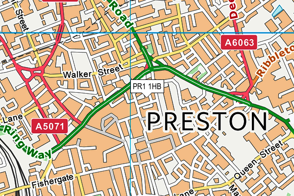 PR1 1HB map - OS VectorMap District (Ordnance Survey)
