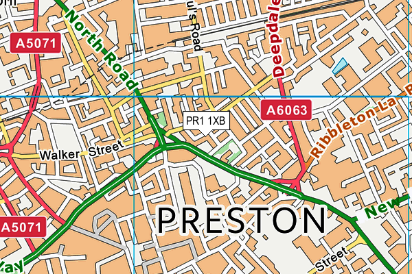 PR1 1XB map - OS VectorMap District (Ordnance Survey)