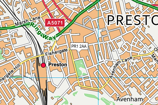 PR1 2AA map - OS VectorMap District (Ordnance Survey)