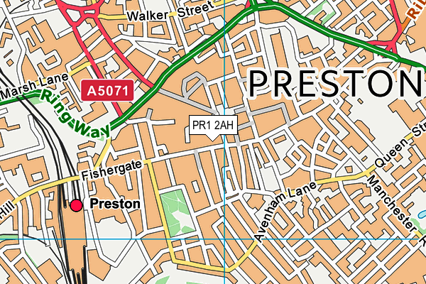 PR1 2AH map - OS VectorMap District (Ordnance Survey)