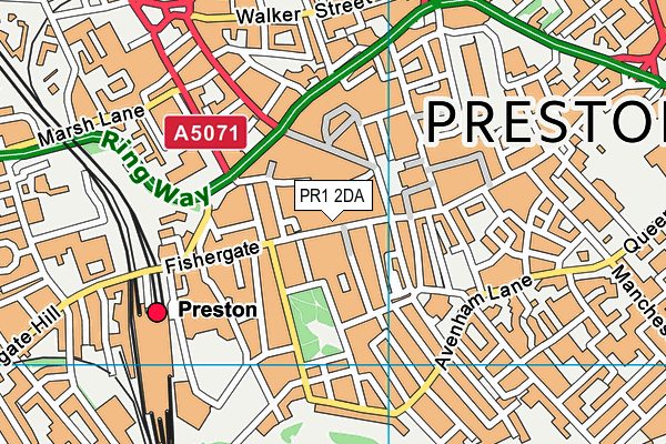 PR1 2DA map - OS VectorMap District (Ordnance Survey)