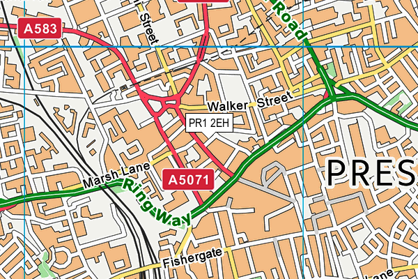 PR1 2EH map - OS VectorMap District (Ordnance Survey)