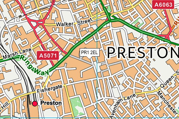 PR1 2EL map - OS VectorMap District (Ordnance Survey)