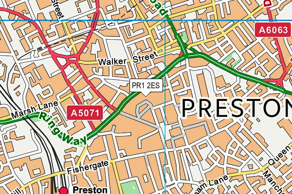 Jd Gyms (Preston) (Closed) map (PR1 2ES) - OS VectorMap District (Ordnance Survey)