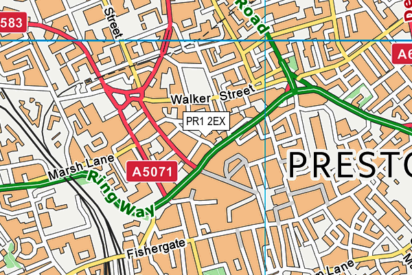 PR1 2EX map - OS VectorMap District (Ordnance Survey)