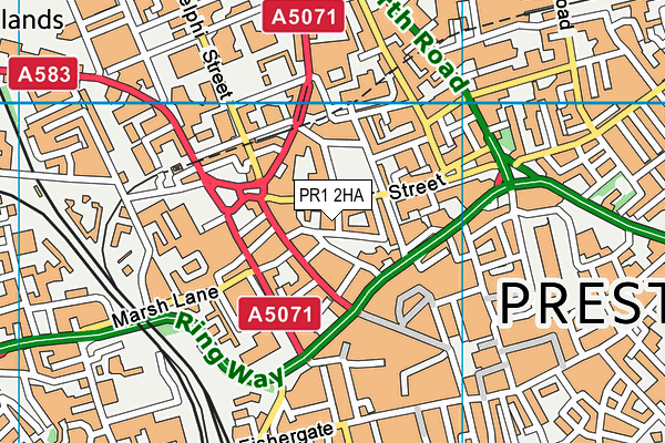 PR1 2HA map - OS VectorMap District (Ordnance Survey)