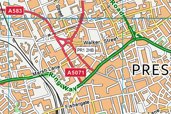 PR1 2HB map - OS VectorMap District (Ordnance Survey)