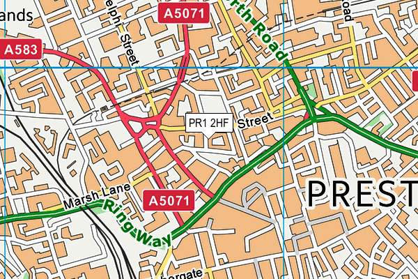 PR1 2HF map - OS VectorMap District (Ordnance Survey)