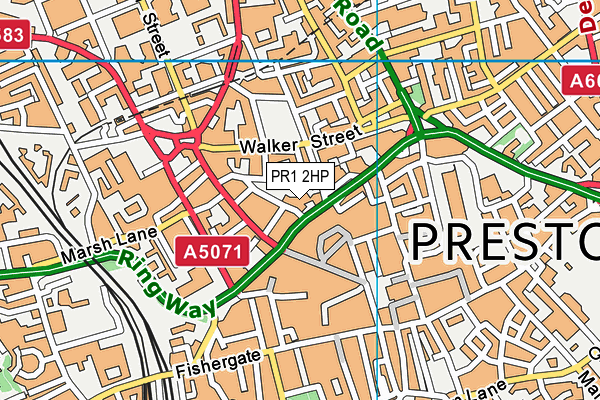 PR1 2HP map - OS VectorMap District (Ordnance Survey)