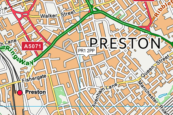 PR1 2PP map - OS VectorMap District (Ordnance Survey)