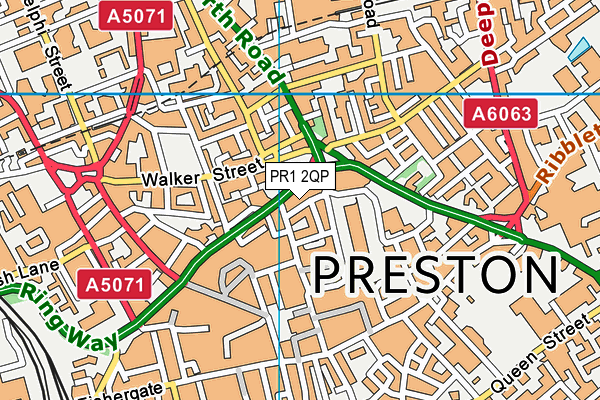 Real Gym Preston (Closed) map (PR1 2QP) - OS VectorMap District (Ordnance Survey)