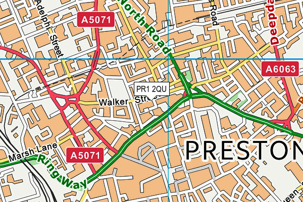 PR1 2QU map - OS VectorMap District (Ordnance Survey)