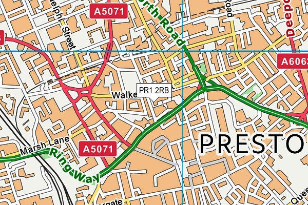 PR1 2RB map - OS VectorMap District (Ordnance Survey)