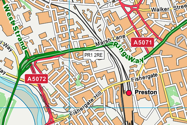 PR1 2RE map - OS VectorMap District (Ordnance Survey)