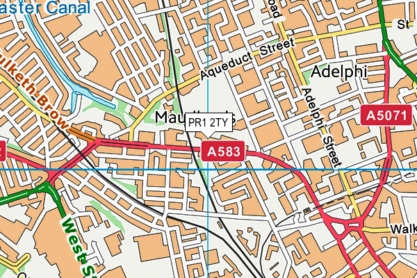 PR1 2TY map - OS VectorMap District (Ordnance Survey)