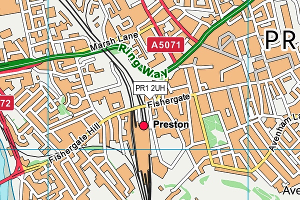 PR1 2UH map - OS VectorMap District (Ordnance Survey)