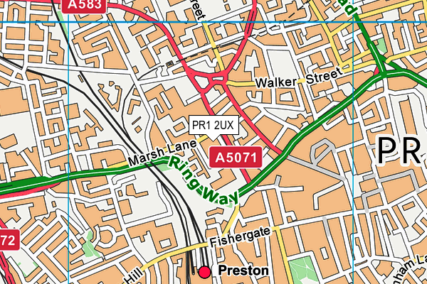 PR1 2UX map - OS VectorMap District (Ordnance Survey)