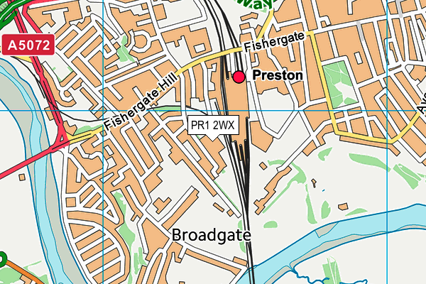 PR1 2WX map - OS VectorMap District (Ordnance Survey)