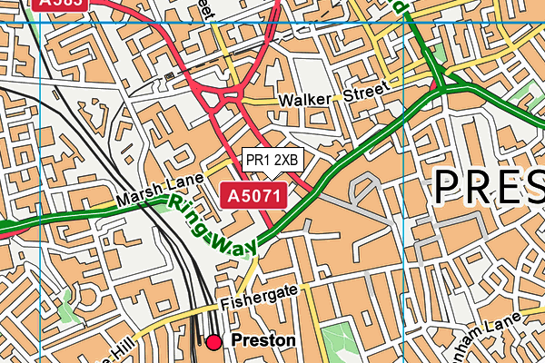 PR1 2XB map - OS VectorMap District (Ordnance Survey)