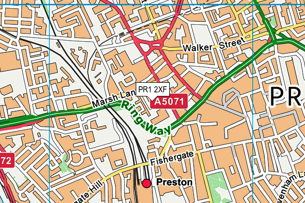 PR1 2XF map - OS VectorMap District (Ordnance Survey)