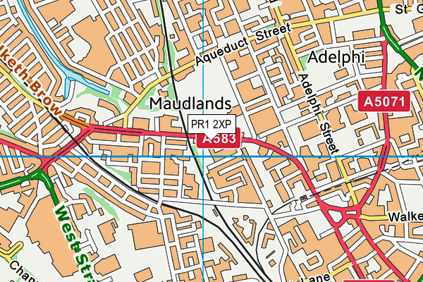 PR1 2XP map - OS VectorMap District (Ordnance Survey)