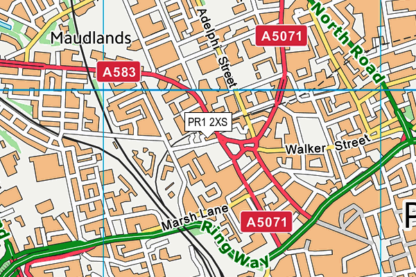 PR1 2XS map - OS VectorMap District (Ordnance Survey)