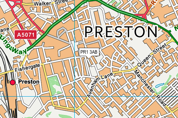 PR1 3AB map - OS VectorMap District (Ordnance Survey)