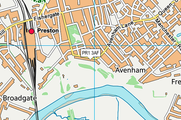 PR1 3AF map - OS VectorMap District (Ordnance Survey)