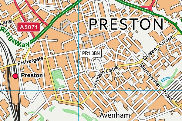 PR1 3BN map - OS VectorMap District (Ordnance Survey)