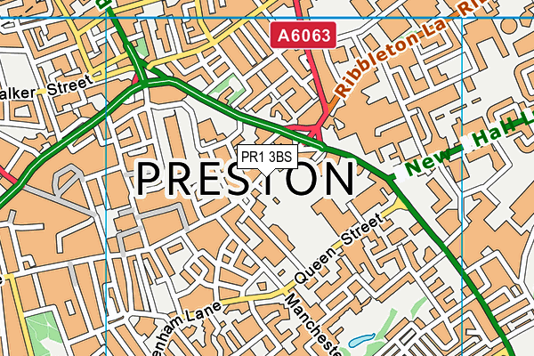 PR1 3BS map - OS VectorMap District (Ordnance Survey)