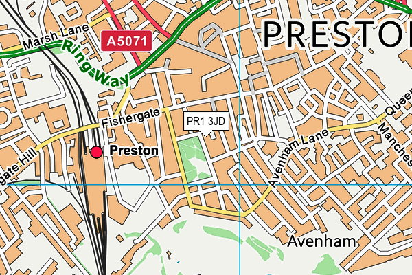 PR1 3JD map - OS VectorMap District (Ordnance Survey)