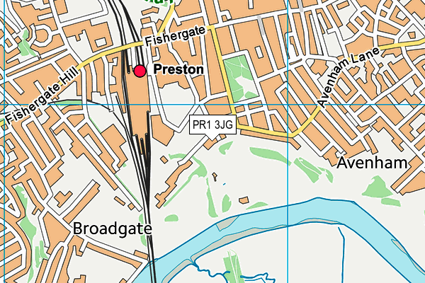 PR1 3JG map - OS VectorMap District (Ordnance Survey)