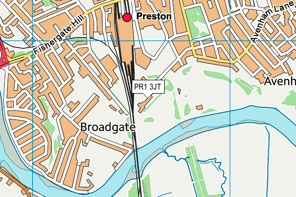PR1 3JT map - OS VectorMap District (Ordnance Survey)