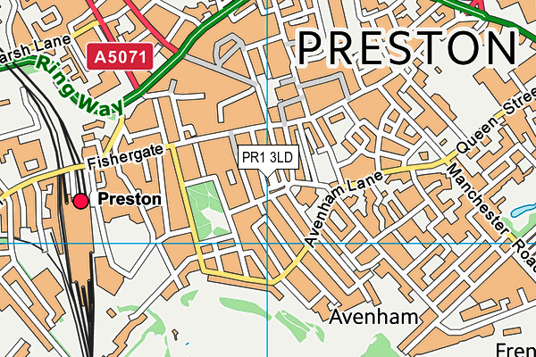 PR1 3LD map - OS VectorMap District (Ordnance Survey)