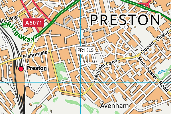 PR1 3LS map - OS VectorMap District (Ordnance Survey)