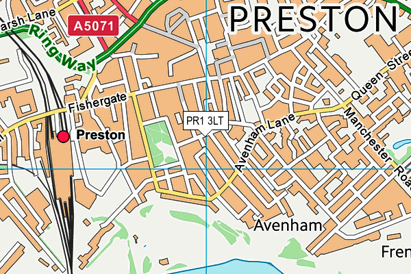 PR1 3LT map - OS VectorMap District (Ordnance Survey)