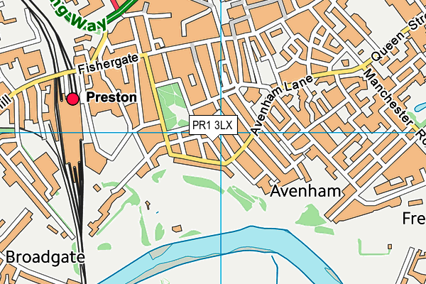 PR1 3LX map - OS VectorMap District (Ordnance Survey)