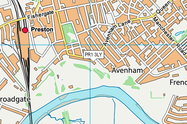 PR1 3LY map - OS VectorMap District (Ordnance Survey)