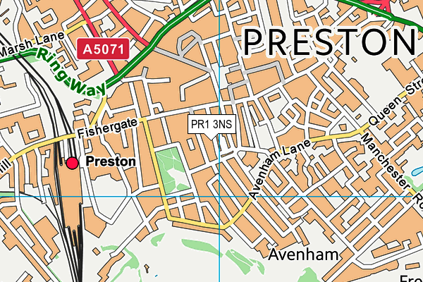 PR1 3NS map - OS VectorMap District (Ordnance Survey)