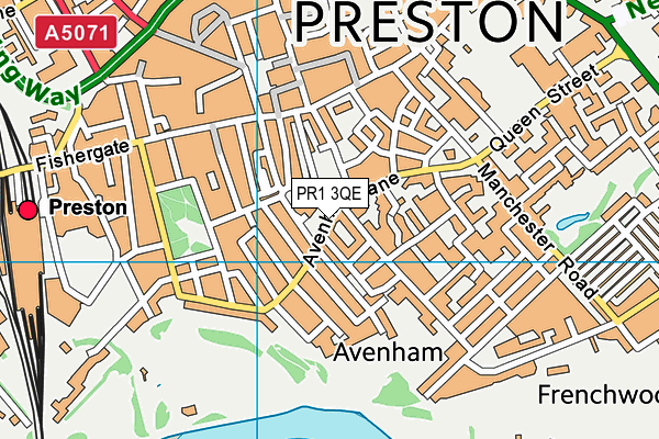 PR1 3QE map - OS VectorMap District (Ordnance Survey)