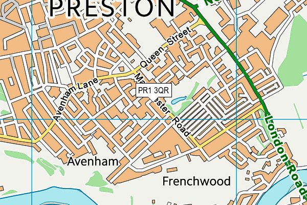 PR1 3QR map - OS VectorMap District (Ordnance Survey)