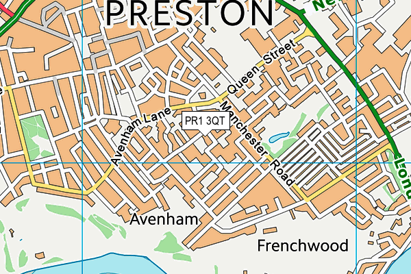PR1 3QT map - OS VectorMap District (Ordnance Survey)
