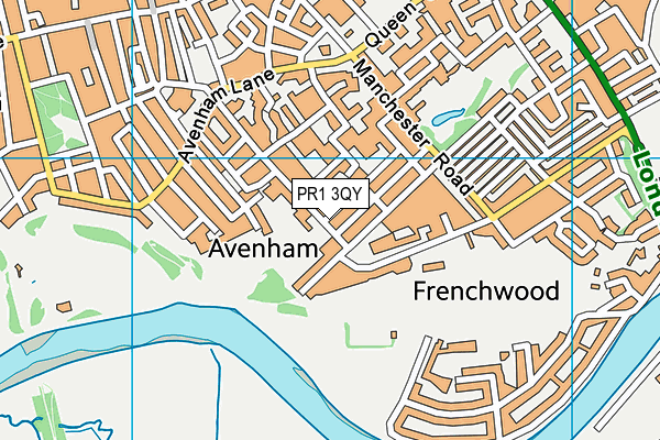 PR1 3QY map - OS VectorMap District (Ordnance Survey)